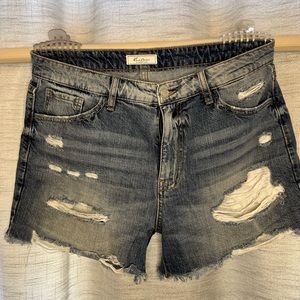 KanCan High Rise Destructed Shorts size 30; worn less than 3 times - like new!
